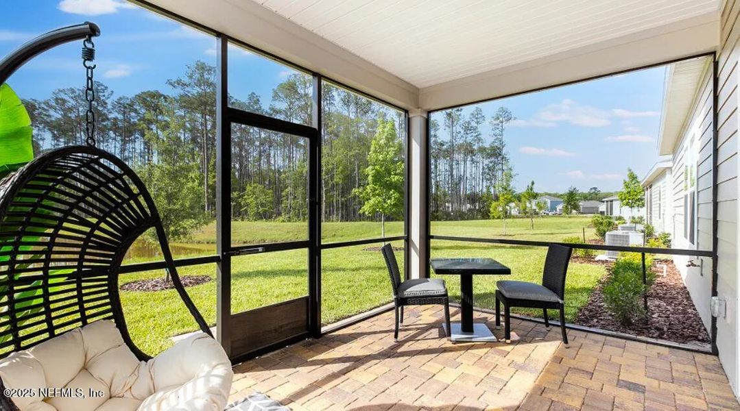 Exterior details and patio area of a home in Shearwater: Shearwater - Single Family, St. Augustine (Image 2).