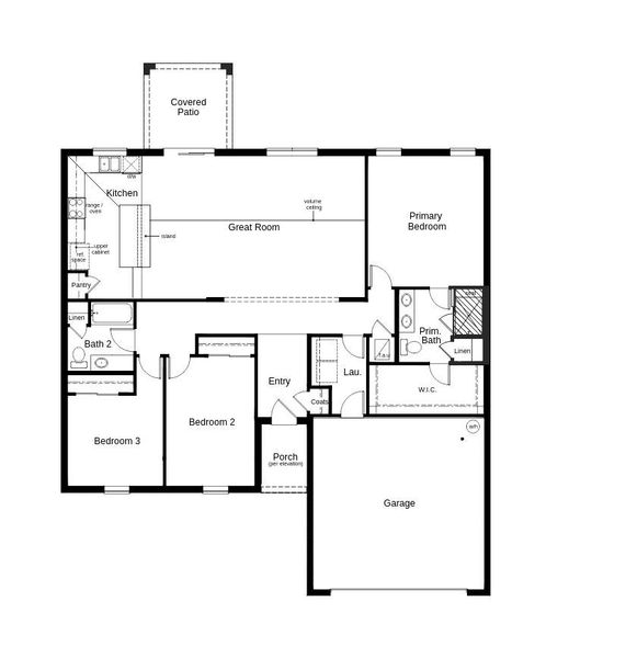 2D floor plan layout of this home in Coves of Estero Bay, Fort Myers, FL (Image 2).