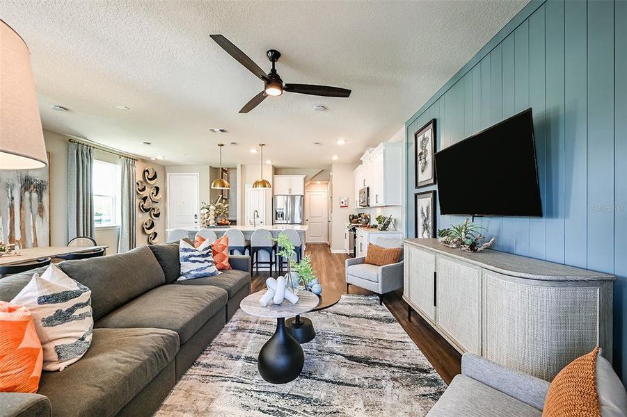 Furnished interior view inside a new home in Towns at Riverwalk: Lake Monroe TH, Sanford (Image 9). Furnished interior view inside a new home in Towns at Riverwalk: Lake Monroe TH, Sanford (Image 9).