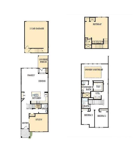 2D floor plan layout of this home in North Creek Village - Townhomes, Huntersville, NC (Image 4). 2D floor plan layout of this home in North Creek Village - Townhomes, Huntersville, NC (Image 4).