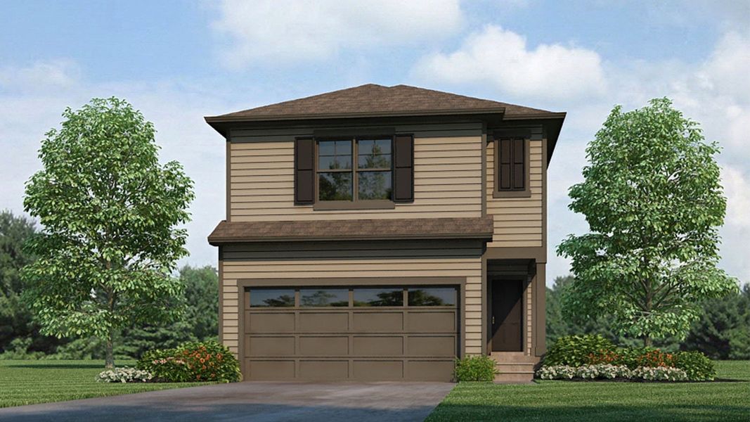 Representative exterior photo of a completed home built from the SPARROW by D.R. Horton in The Ridge at Lorson Ranch, Colorado Springs, CO (Image 2). Representative exterior photo of a completed home built from the SPARROW by D.R. Horton in The Ridge at Lorson Ranch, Colorado Springs, CO (Image 2).