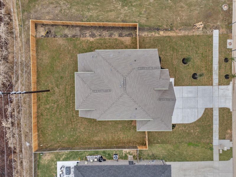This aerial view of your home shows the amazing view of your lot.
