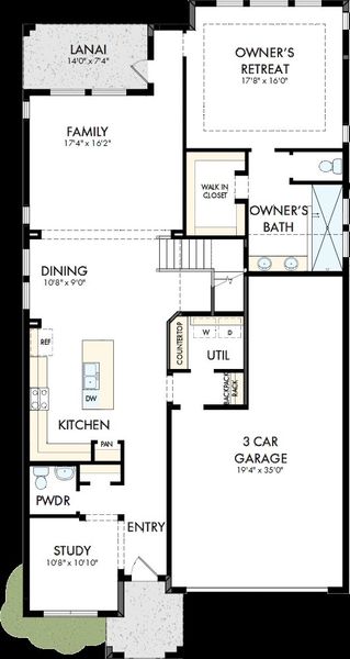 2D floor plan layout of this home in Lakeview Crossing – Tradition Series, Sarasota, FL (Image 5).