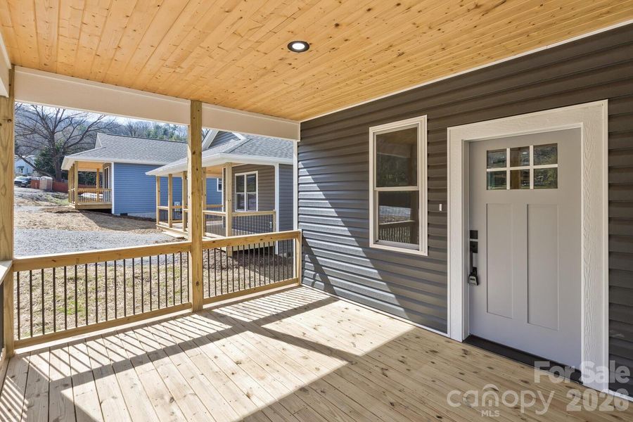 Exterior details and patio area of a home in , Asheville (Image 13).