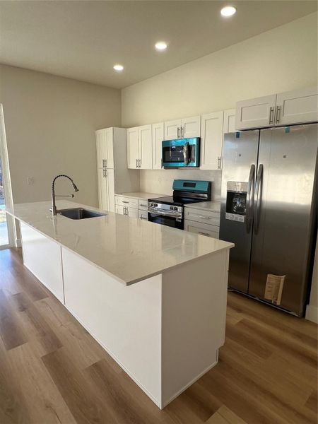 Brand new stainless steal appliances.