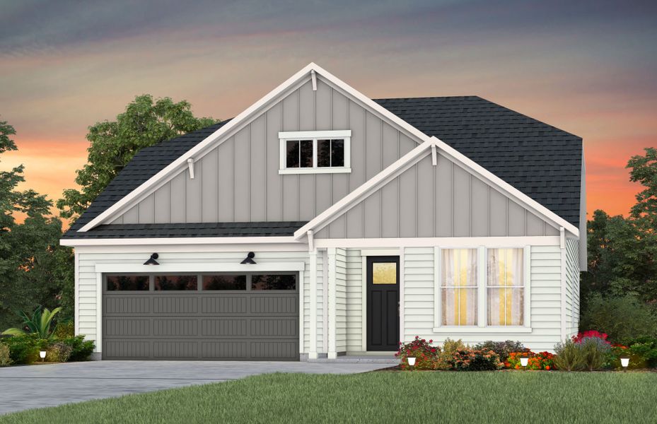 Front exterior of a new home in Carolina Riverside, Belmont, NC, highlighting curb appeal (Image 18).