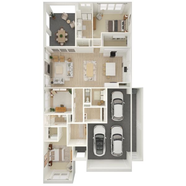 2D floor plan layout for the Taylor by K. Hovnanian® Homes in K. Hovnanian's® Four Seasons at Victory at Verrado, Buckeye, AZ (Image 4).