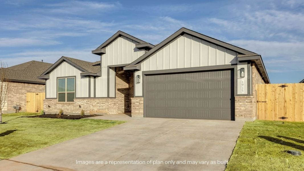 Representative exterior photo of a completed home built from the Lakemont by D.R. Horton in Homestead at Parks Bell Ranch, Odessa, TX (Image 15).