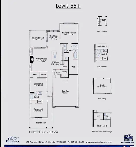 2D floor plan layout of this home in White Oak 55+, Arlington, TN (Image 2). 2D floor plan layout of this home in White Oak 55+, Arlington, TN (Image 2).