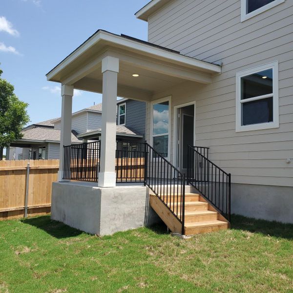 Exterior details and patio area of a home in Sonterra - Cool Water, Jarrell (Image 3). Exterior details and patio area of a home in Sonterra - Cool Water, Jarrell (Image 3).