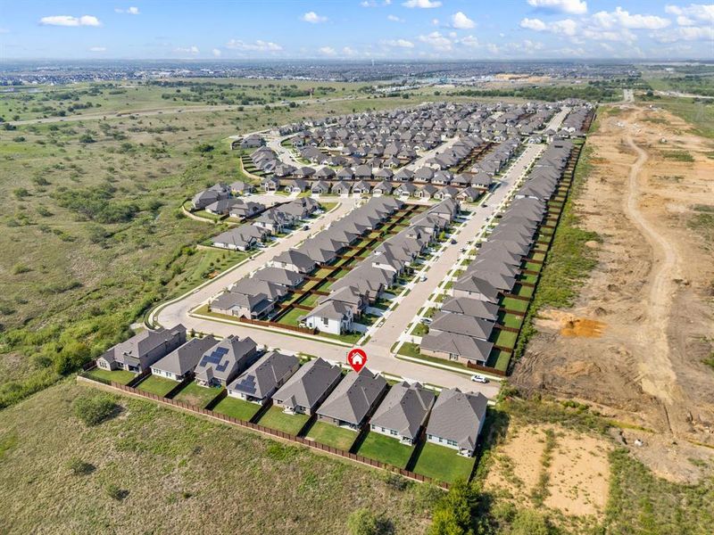 Community view with the property outlined, highlighting its ideal location within a well-planned subdivision.