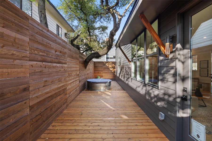 View of wooden terrace