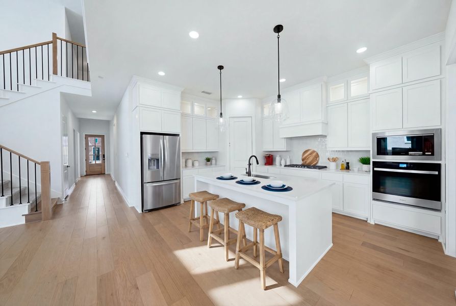 Furnished interior view inside a new home in Light Farms Brenham - 40' Lots, Celina (Image 15).