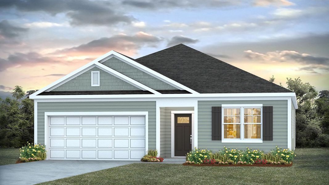 Representative exterior photo of a completed home built from the Aberdeen-exp by D.R. Horton in Laurel Grove, Guyton, GA (Image 4).