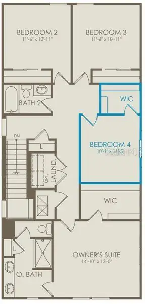 2D floor plan layout of this home in EverBe, Orlando, FL (Image 3). 2D floor plan layout of this home in EverBe, Orlando, FL (Image 3).