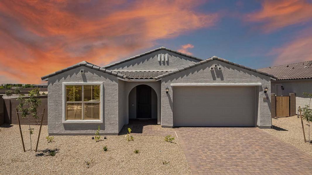 Representative exterior photo of a completed home built from the Charter by Taylor Morrison in Artisan at Asante Encore Collection, Surprise, AZ (Image 18).