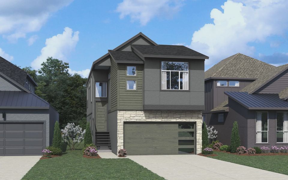 Representative exterior photo of a completed home built from the Apollo by Chesmar Homes in Centero at Stone Oak, San Antonio, TX (Image 2).