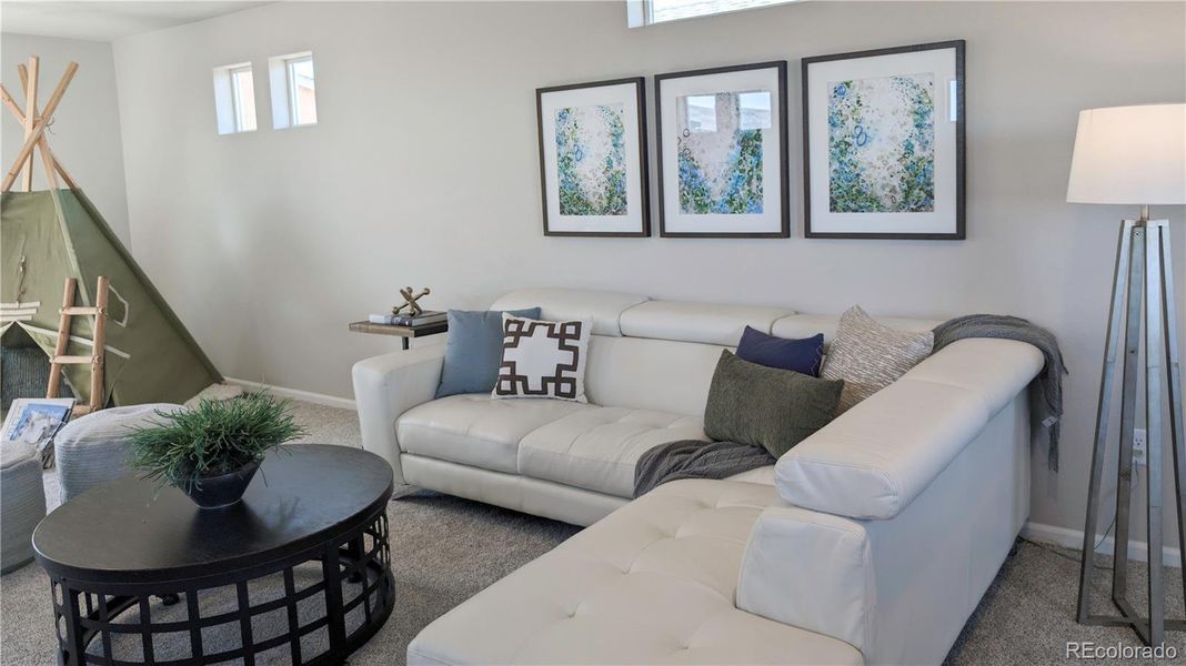 Furnished interior view inside a new home in Thompson River Ranch, Johnstown (Image 24).
