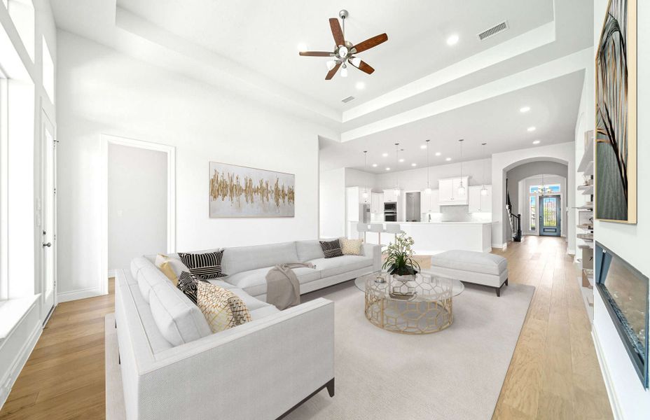 Representative furnished interior of a home built from the 3663 by Ravenna Homes in Artavia 70′, Conroe (Image 7).