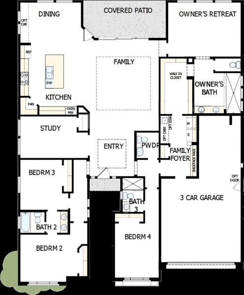 2D floor plan layout of this home in Escena at Blossom Rock, Apache Junction, AZ (Image 2).