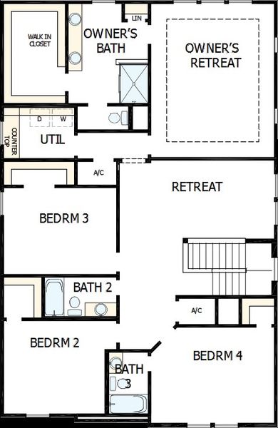 2D floor plan layout of this home in South Tampa - Urban Collection, Tampa, FL (Image 3).