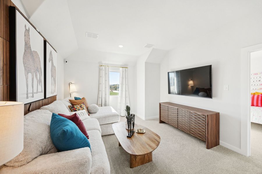 Game Room in a Belmont Magnolia Model Home in Aubrey TX by Trophy Signature Homes