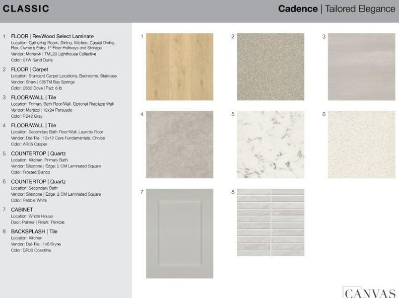 21506 Bass Strait Drive design selections. Home is currently under construction and selections are subject to change.