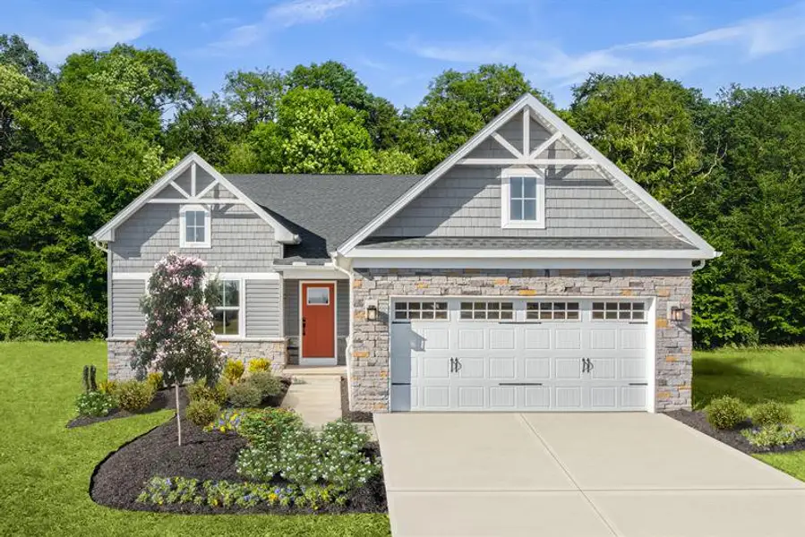Representative exterior photo of a completed home built from the Eden Cay by Ryan Homes in Garrison Farms, Seneca, SC (Image 1).