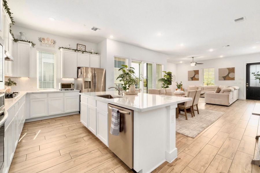 Open layout allows for a spacious flow + great for hosting.