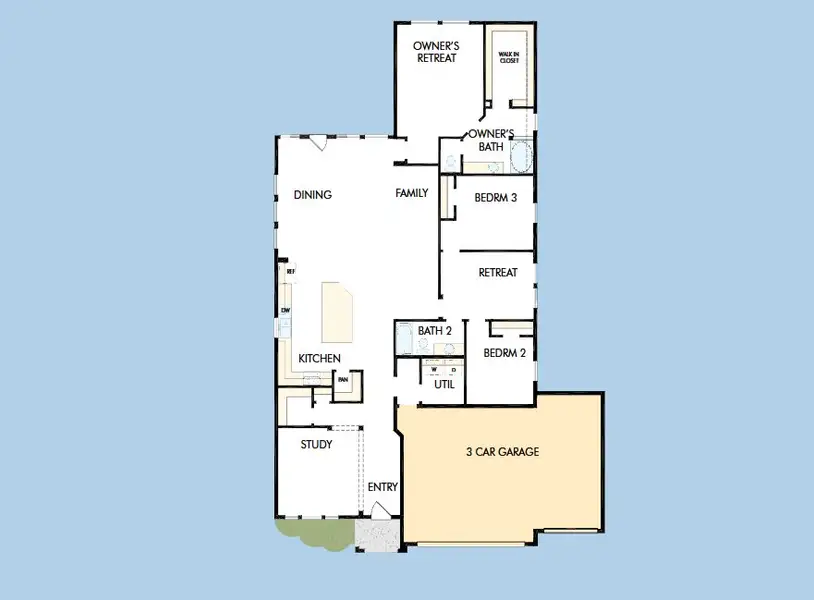 2D floor plan layout for the The Barnum by David Weekley Homes in Escondido - Overlook Collection, Magnolia, TX (Image 4).