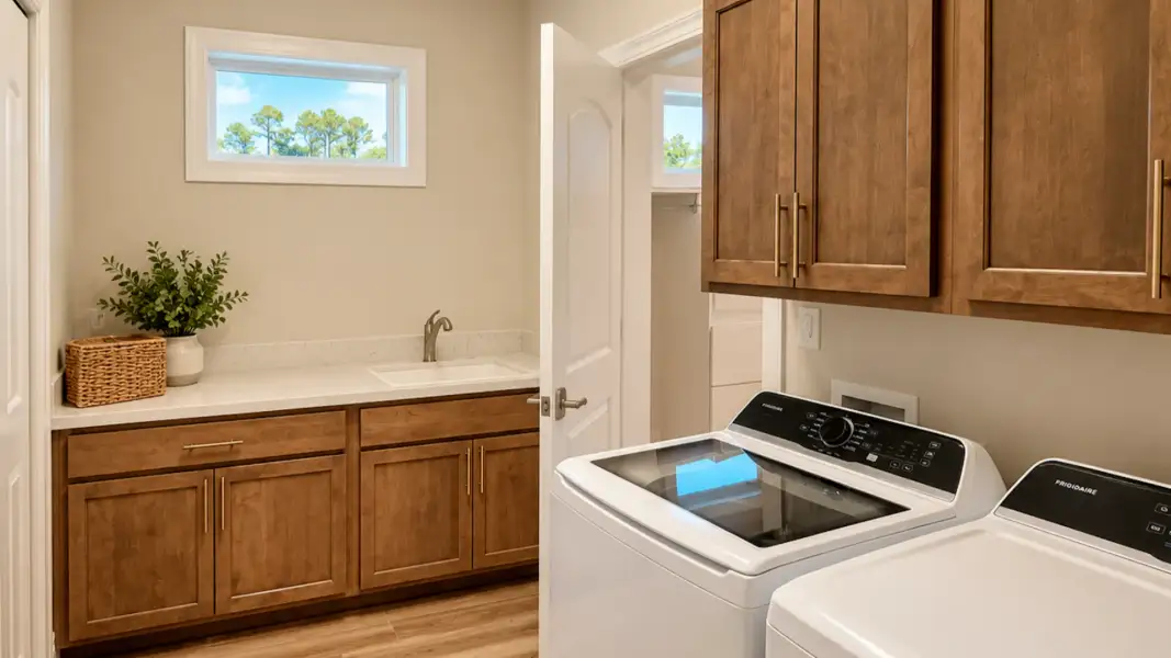 Furnished interior view inside a new home in Courtyards by Carrell, Ocean Isle Beach (Image 16).