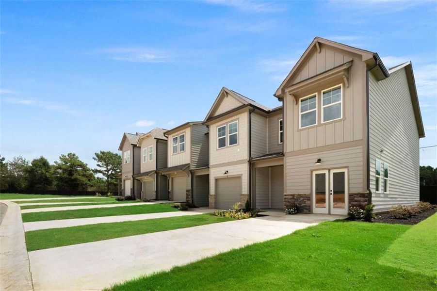 Front exterior of a new home in , Cedartown, GA, highlighting curb appeal (Image 43).