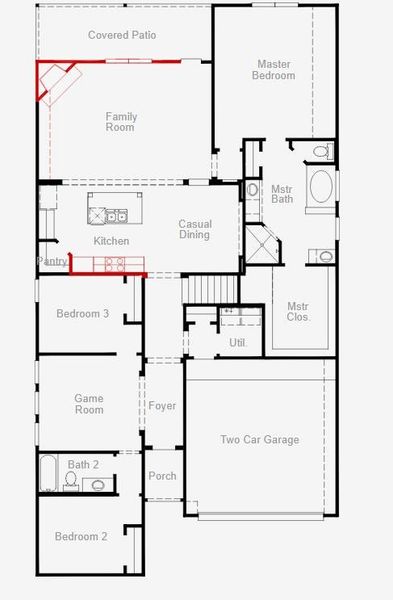 2D floor plan layout of this home in Painted Tree, McKinney, TX (Image 2). 2D floor plan layout of this home in Painted Tree, McKinney, TX (Image 2).