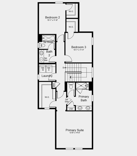 2D floor plan layout for the Celeste by Taylor Morrison in Parterre Horizon Collection, Thornton, CO (Image 4).