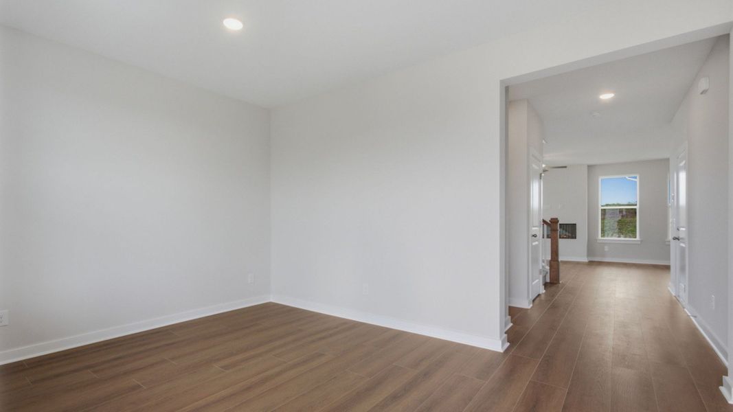 Entryway to home with open flex space