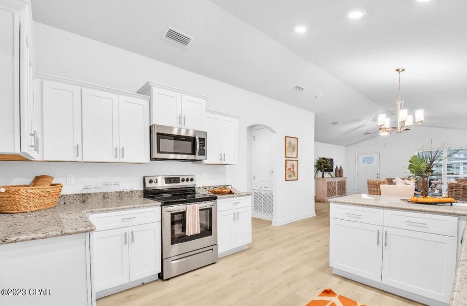 Furnished interior in a model home at East Bay in Panama City (Image 8). Furnished interior in a model home at East Bay in Panama City (Image 8).