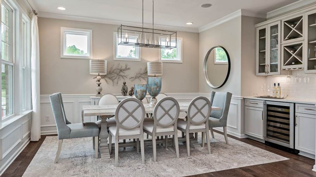 Representative furnished interior of a home built from the London by Taylor Morrison in Walden Woodlands, Huntersville (Image 3). Representative furnished interior of a home built from the London by Taylor Morrison in Walden Woodlands, Huntersville (Image 3).