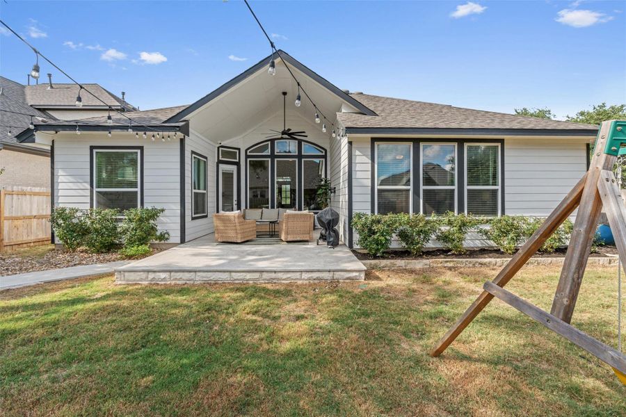 Exterior details and patio area of a home in Bryson, Leander (Image 2). Exterior details and patio area of a home in Bryson, Leander (Image 2).
