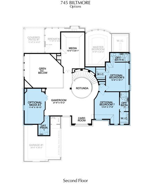 2D floor plan layout for the Biltmore by Landon Homes in Signature 74s, Frisco, TX (Image 2). 2D floor plan layout for the Biltmore by Landon Homes in Signature 74s, Frisco, TX (Image 2).