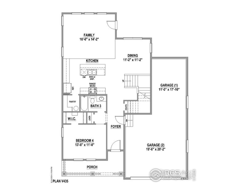 2D floor plan layout of this home in Barefoot Lakes, Longmont, CO (Image 20).