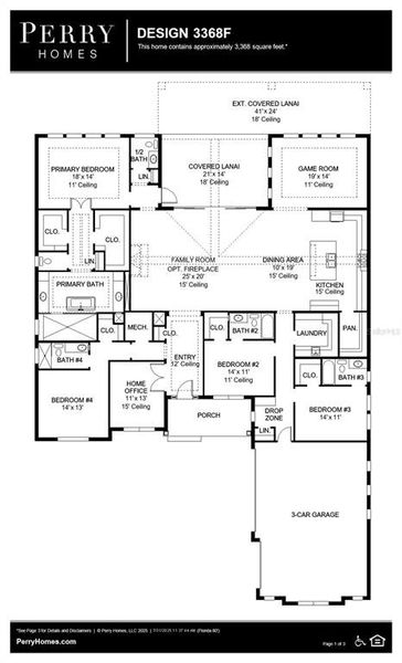 2D floor plan layout of this home in Southern Hills 80', Brooksville, FL (Image 2).