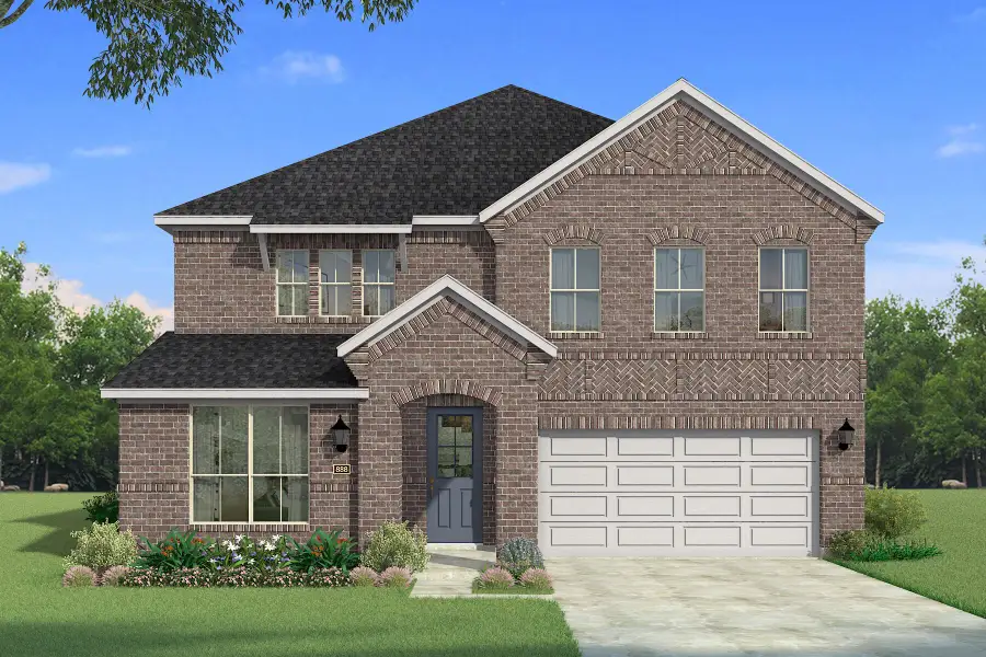 Representative exterior photo of a completed home built from the Mirabel by Mattamy Homes in Sutton Fields, Celina, TX (Image 2).