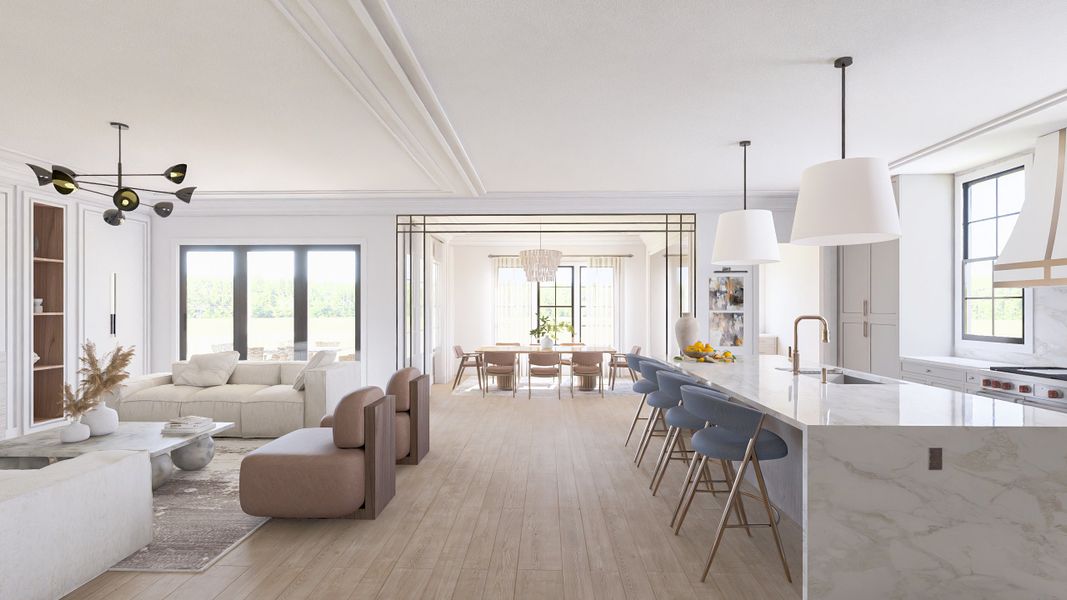 Representative furnished interior of a home built from the Laurel by Arkan Homes in Echo at Crabapple, Alpharetta (Image 2).