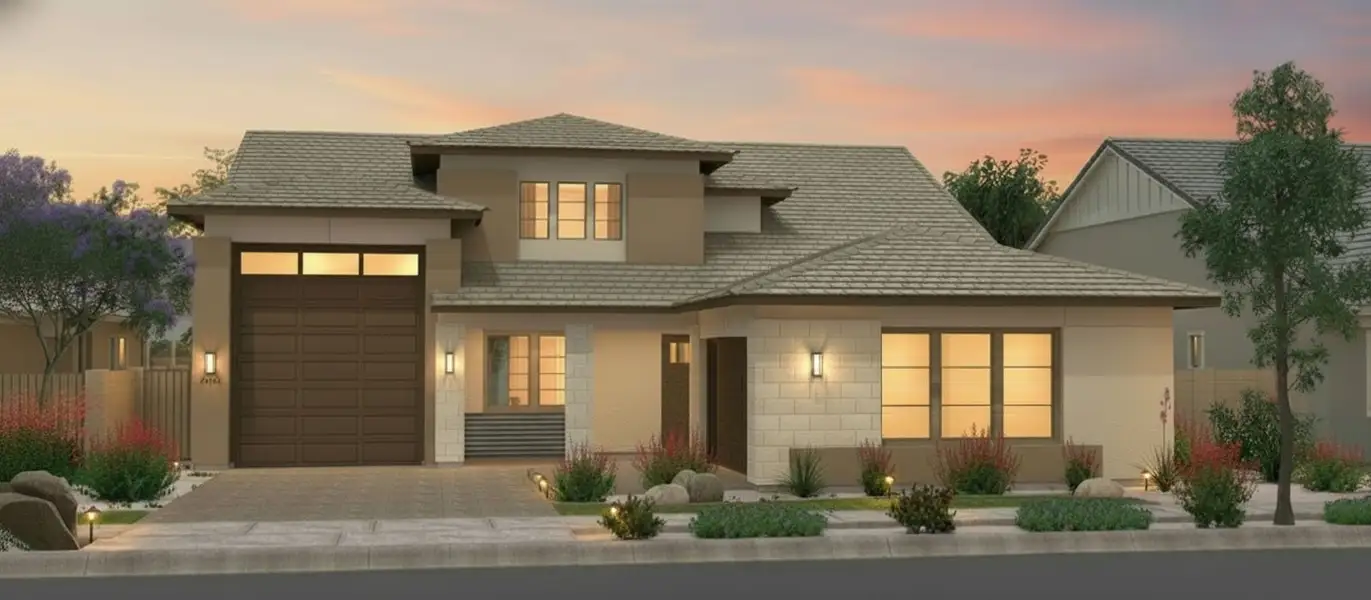 Representative exterior photo of a completed home built from the Doran Beach by Fulton Homes in Sonoma Coast, Queen Creek, AZ (Image 7). Representative exterior photo of a completed home built from the Doran Beach by Fulton Homes in Sonoma Coast, Queen Creek, AZ (Image 7).