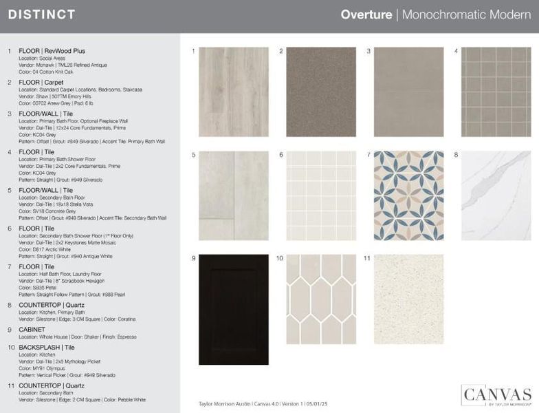 1617 Caracalla Cove design selections! This home is currently under construction and selections are subject to change.