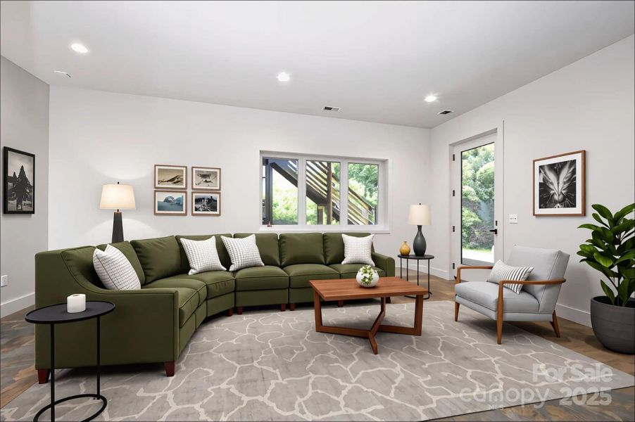 Large Living Room with Patio Access Large Living Room with Patio Access