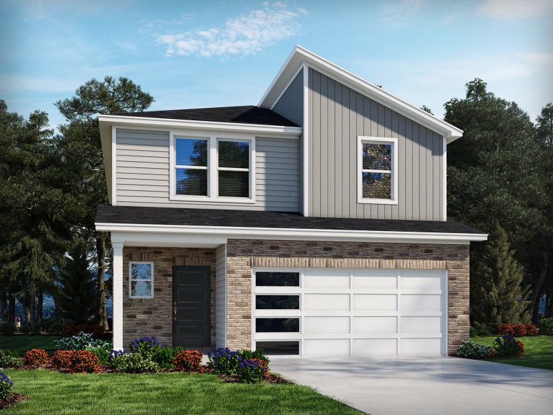 Representative exterior photo of a completed home built from the Paisley by Meritage Homes in Skyridge, Nashville, TN (Image 12). Representative exterior photo of a completed home built from the Paisley by Meritage Homes in Skyridge, Nashville, TN (Image 12).