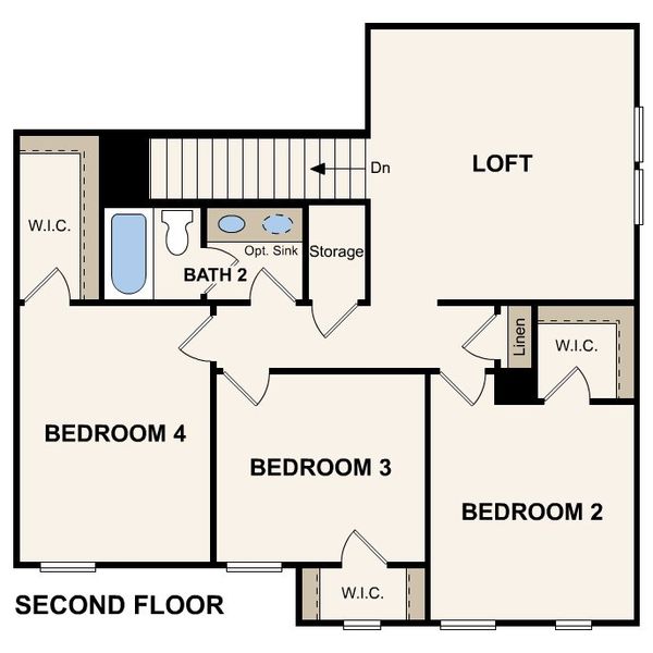 2D floor plan layout of this home in Evelyn, Austin, TX (Image 5).