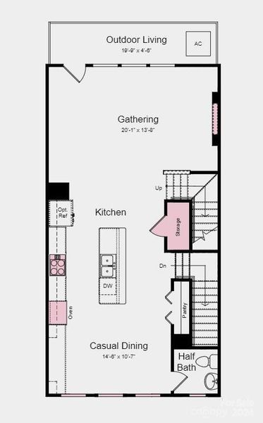 Floor Plan - Structural Options Added: Extra storage closet, gourmet kitchen, and electric fireplace in gathering room