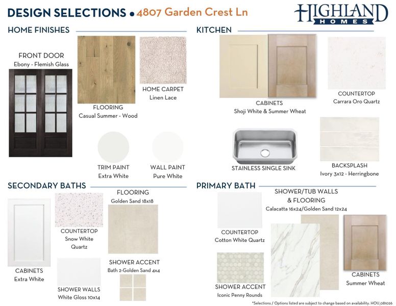 Sample of building materials used in homes in Cross Creek West, Fulshear (Image 37). Sample of building materials used in homes in Cross Creek West, Fulshear (Image 37).